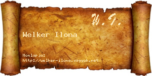 Welker Ilona névjegykártya